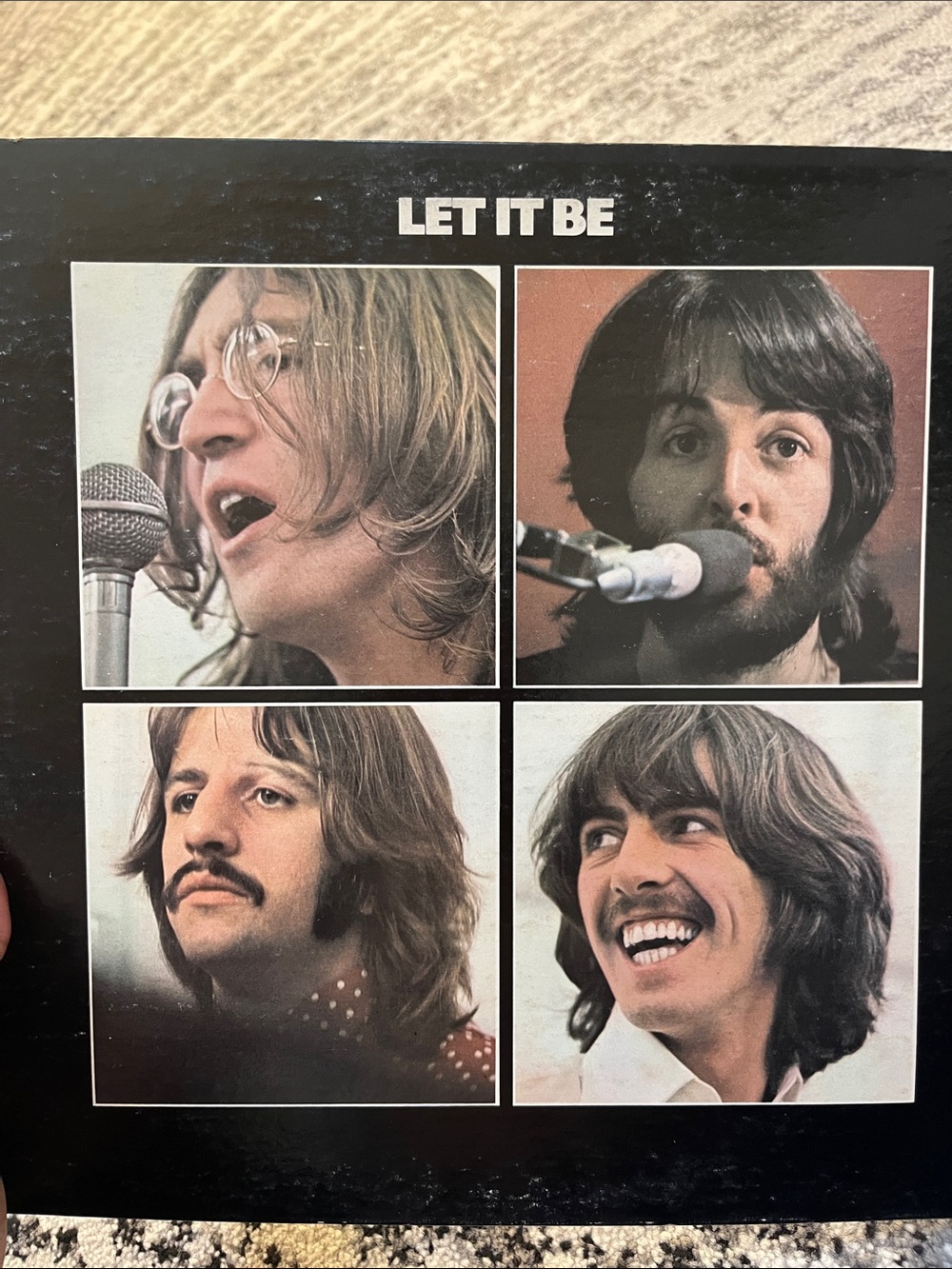 Vintage 'Let It Be' Album Cover Poster - Black Border